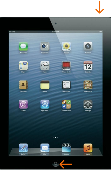 force restart iPad 2012 hold buttons